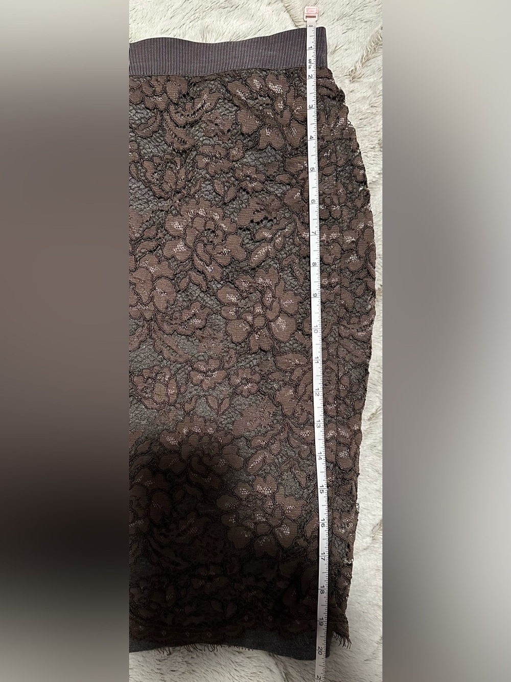 Ann Taylor Loft Women's Brown And Gray Lace Pencil Skirt Size 10 - Picture 5 of 10
